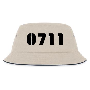 Baby-Mütze Stuttgart-0711 - Kinder Bucket Hat - Natur/Navy - Vorne