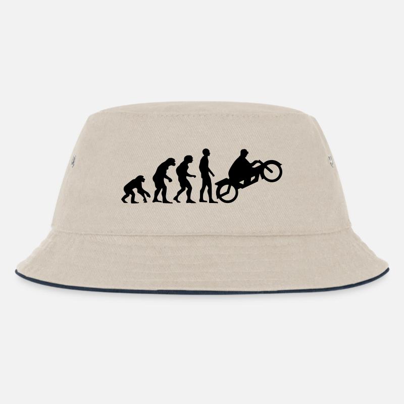 motor evolution 2 - Kids’ Bucket Hat - ecru/navy