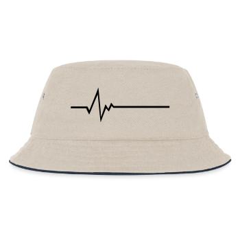 Frequence - Bass - Pulse - Music - Style - Kinder Bucket Hat - Natur/Navy - Vorne