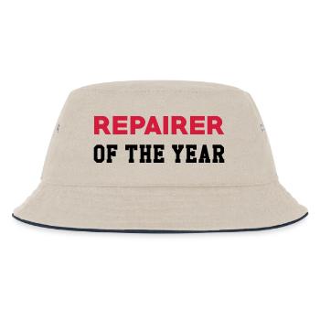 Reparatur / Repairman / Repairer / Repair - Kinder Bucket Hat - Natur/Navy - Vorne