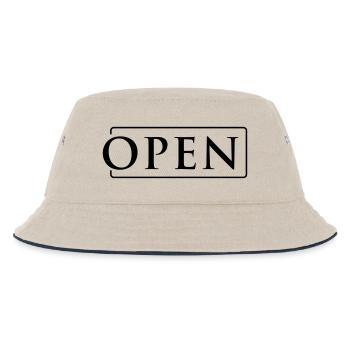 OPEN in Rahmen - Kinder Bucket Hat - Natur/Navy - Vorne