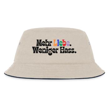 Mehr Liebe Weniger Hass outfit csd  Demokratie Fan - Kinder Bucket Hat - Natur/Navy - Vorne