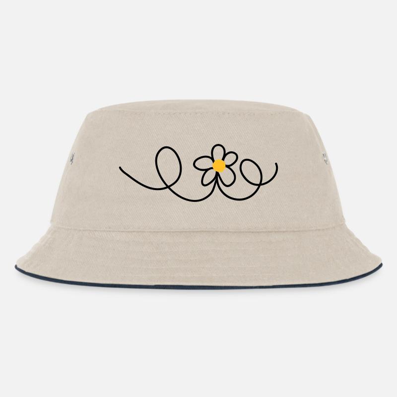 Blume - Kinder Bucket Hat - Natur/Navy