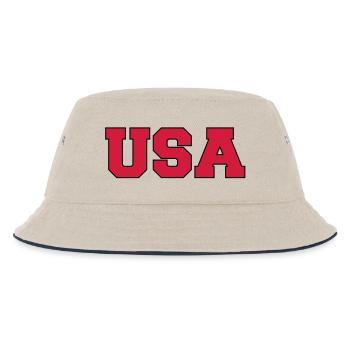 usa - Kids’ Bucket Hat - ecru/navy - Front