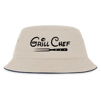 Grill Chef Grillsportverein grillen barbecue - Kinder Bucket Hat - Natur/Navy - Vorne