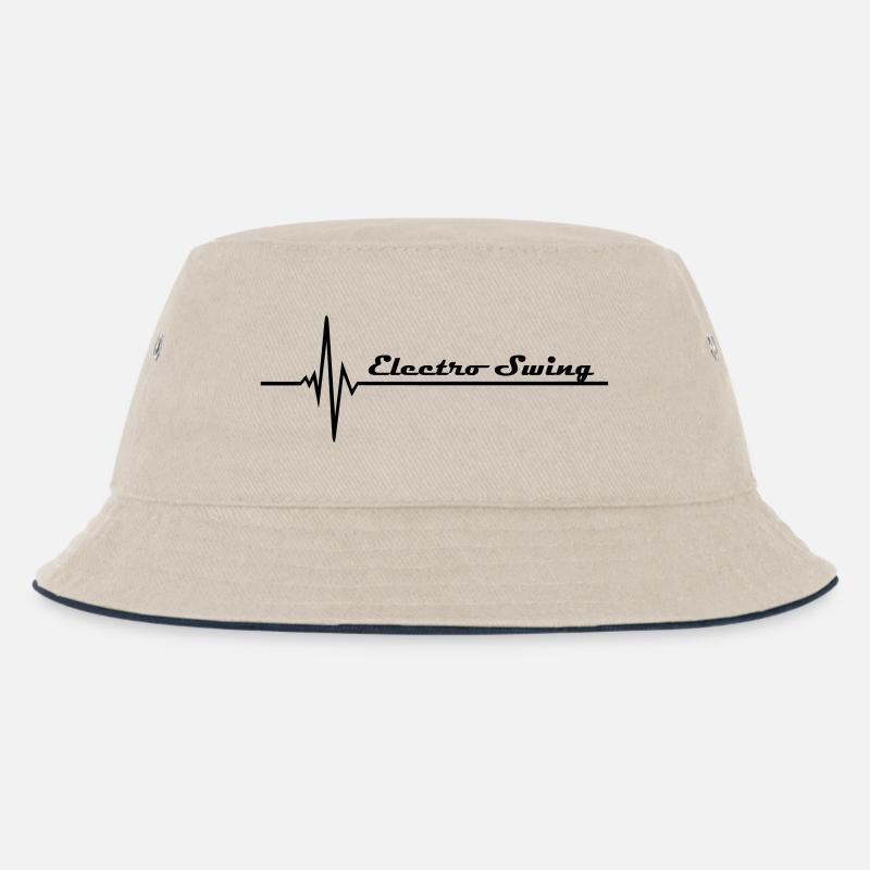 Electro Swing - Kinder Bucket Hat - Natur/Navy