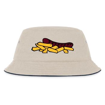 currywurst frite saucisse - Bob Enfant - blanc cassé/bleu marine - Devant