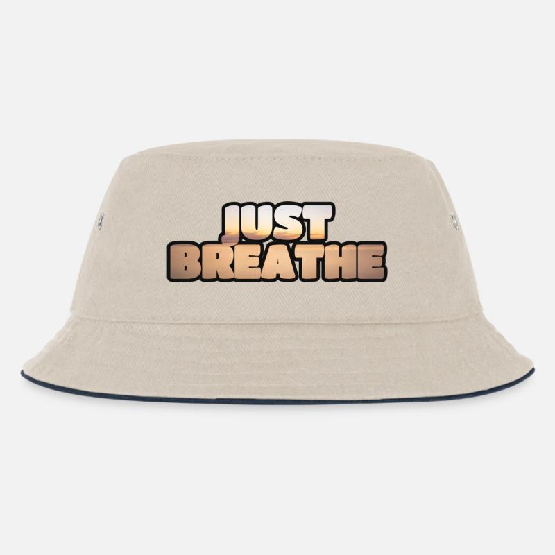 Denken Sie daran zu atmen. - Kinder Bucket Hat - Natur/Navy