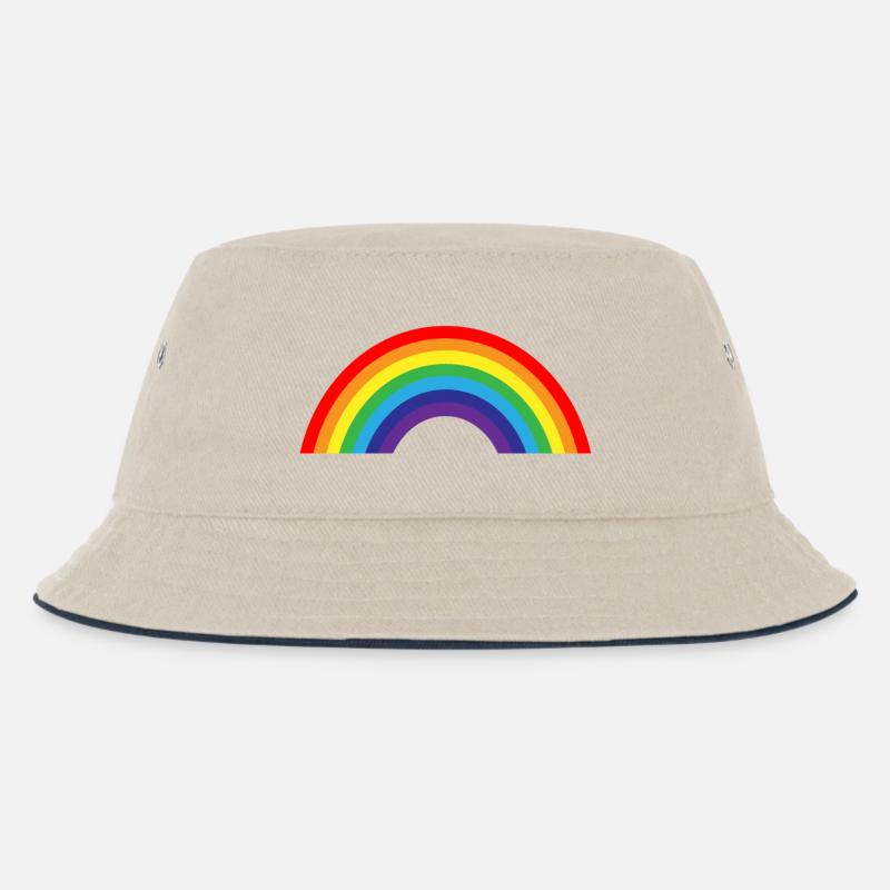 Regenbogen - Kinder Bucket Hat - Natur/Navy