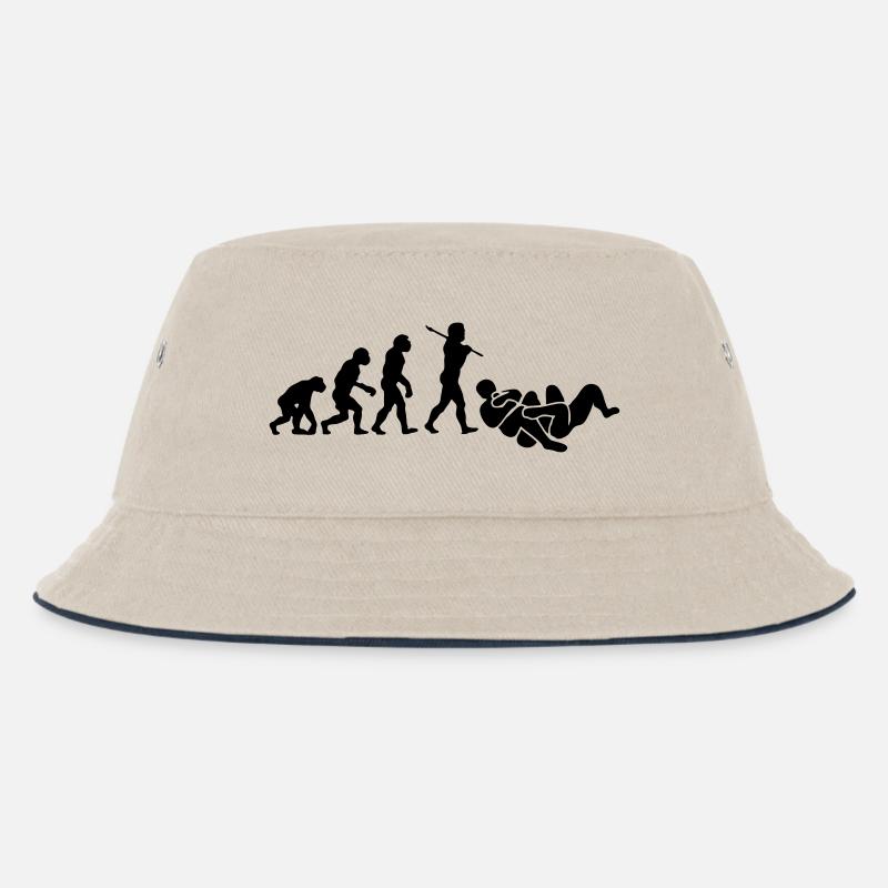 brazilian jiu jitsu bjj evolution 01 - Kids’ Bucket Hat - ecru/navy