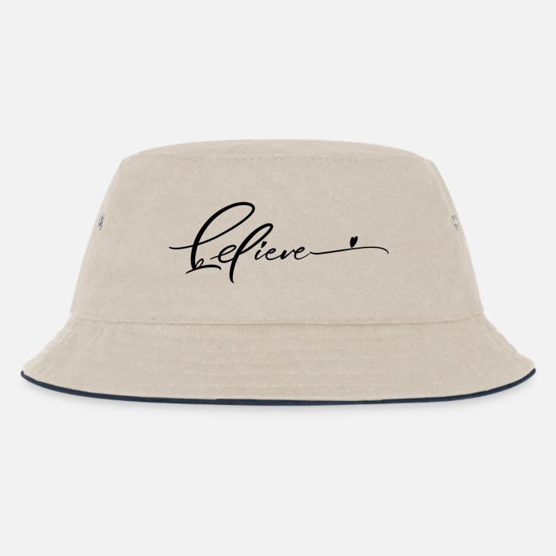 Glauben - Kinder Bucket Hat - Natur/Navy