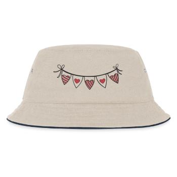 Heart Garland Hearts - Kids’ Bucket Hat - ecru/navy - Front