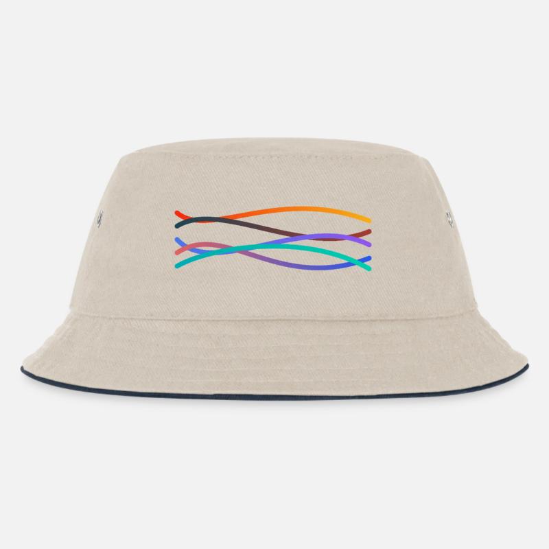Bunte Wellengänge - Kinder Bucket Hat - Natur/Navy
