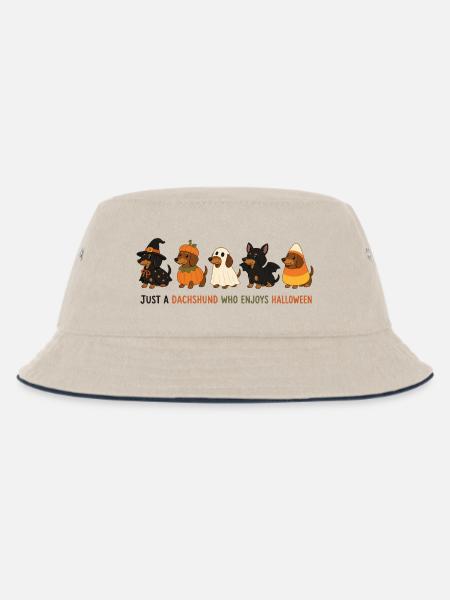 Dackel-Halloween-Crew - Kinder Bucket Hat - Natur/Navy