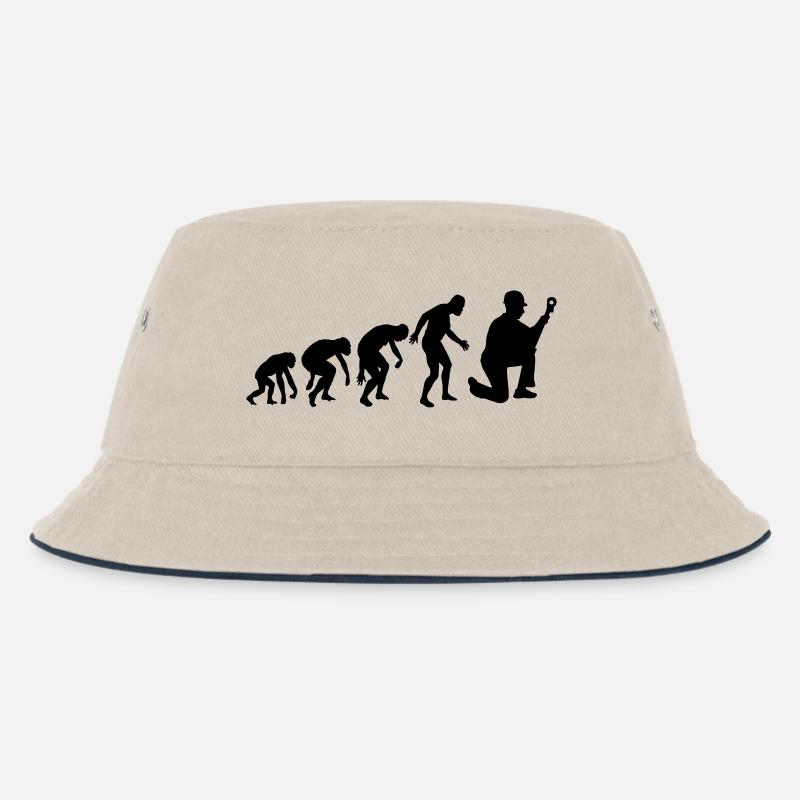 MECHANIKER EVOLUTION! - Kinder Bucket Hat - Natur/Navy