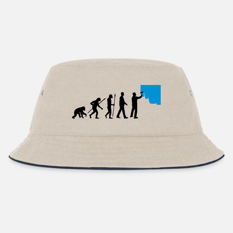 evolution_painters_062012_a_2c - Kids’ Bucket Hat - ecru/navy