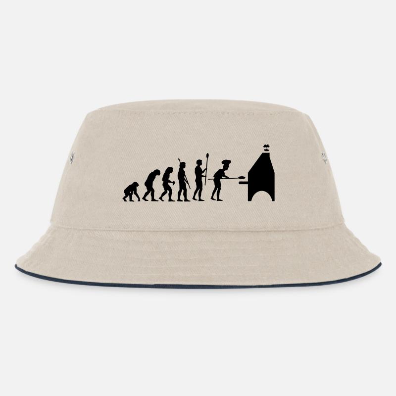 evolution pizza - Kinder Bucket Hat - Natur/Navy