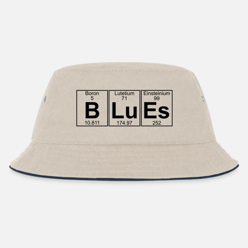B-Lu-Es (Blues) - Full - Kinder Bucket Hat - Natur/Navy