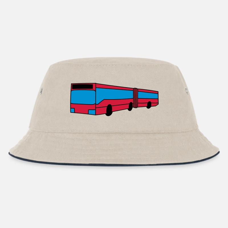 Bus - Kinder Bucket Hat - Natur/Navy