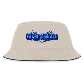 Aufdruck An der Schmücke - Kinder Bucket Hat - Natur/Navy - Vorne