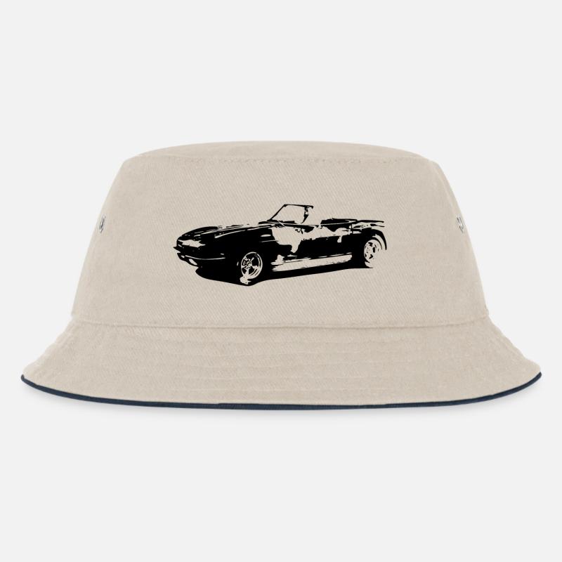 Auto - Kinder Bucket Hat - Natur/Navy