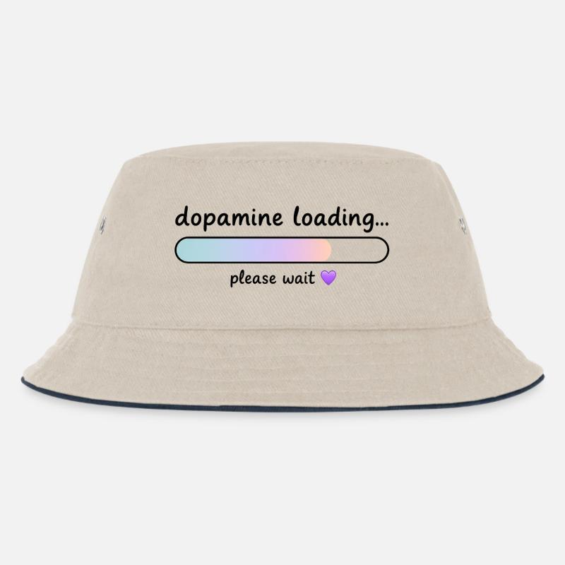 Dopamine Loading Gradient - Kids’ Bucket Hat - ecru/navy