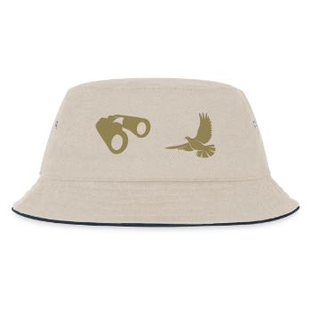 Minimalist Bird Watching Silhouette - Kids’ Bucket Hat - ecru/navy - Front