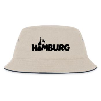 Hamburg am Hamburger Hafen - Kinder Bucket Hat - Natur/Navy - Vorne