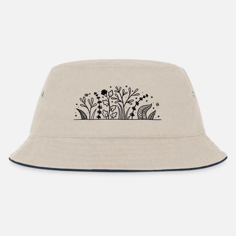 Pflanzen - Kinder Bucket Hat - Natur/Navy
