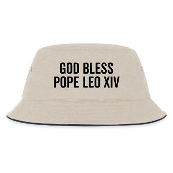 God Bless Pope Leo XIV - Kids’ Bucket Hat - ecru/navy - Front
