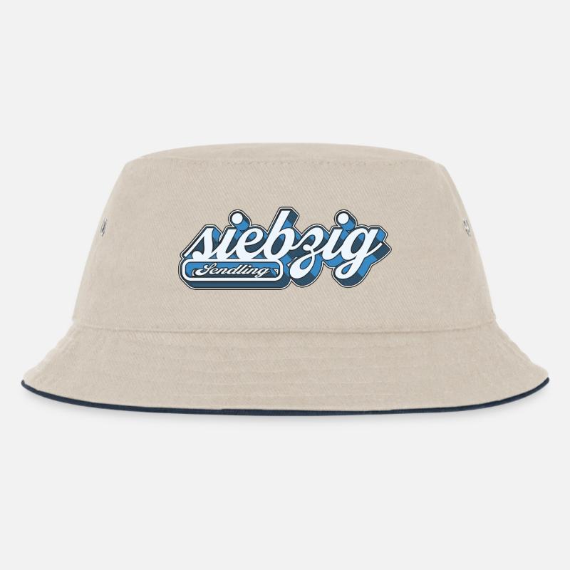 Sendling siebzig Retro München089 Minga 089  - Kinder Bucket Hat - Natur/Navy