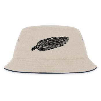 Mais-auf-Kolben-Silhouette - Kinder Bucket Hat - Natur/Navy - Vorne