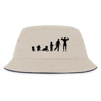 Evolution human men man bodybuilding sports - Kids’ Bucket Hat - ecru/navy - Front