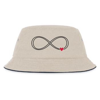 Unendlichkeit Herz Zeichen Symbol Geschenk Liebe - Kinder Bucket Hat - Natur/Navy - Vorne