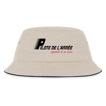 Pilote de l'année impossible de me suivre - Kinder Bucket Hat - Natur/Navy - Vorne