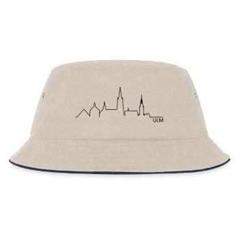 Skyline Ulm Silhouette - Kinder Bucket Hat - Natur/Navy - Vorne