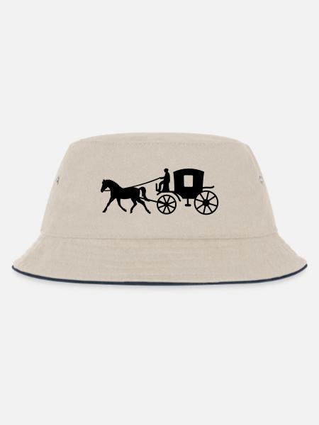 kutsche kutscher pferd - Kinder Bucket Hat - Natur/Navy