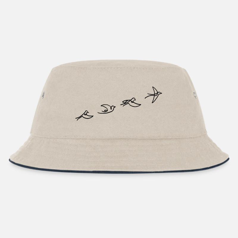 Der Flug des schwarzen Vogels - Kinder Bucket Hat - Natur/Navy