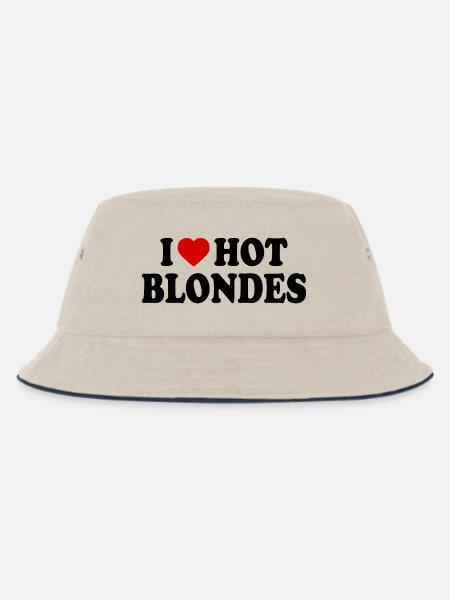I love hot blondes - Kinder Bucket Hat - Natur/Navy