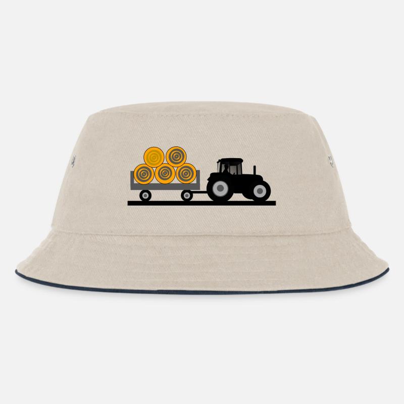 Traktor - Kinder Bucket Hat - Natur/Navy