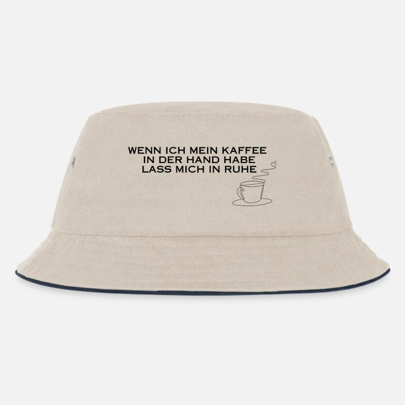 Kaffee in der Hand - Kinder Bucket Hat - Natur/Navy