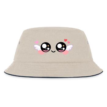 Cupid Eyes – Kawaii Angel Eyes with Wings & Star - Bob Enfant - blanc cassé/bleu marine - Devant