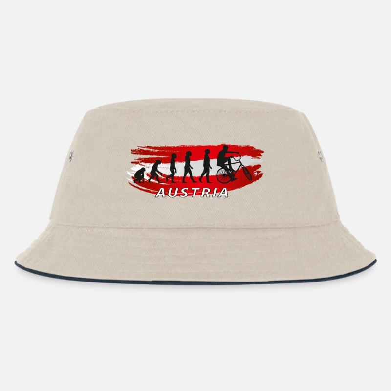 Austria Evolution Fahrradreise - Kinder Bucket Hat - Natur/Navy