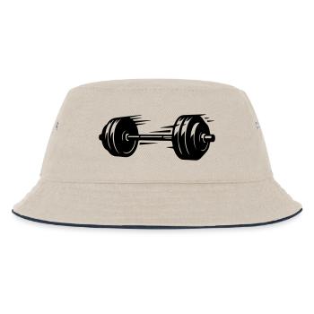 Langhantel Symbol Hanteln - Kinder Bucket Hat - Natur/Navy - Vorne