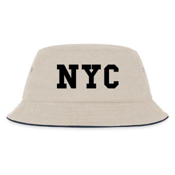 nyc - new york city - Kinder Bucket Hat - Natur/Navy - Vorne