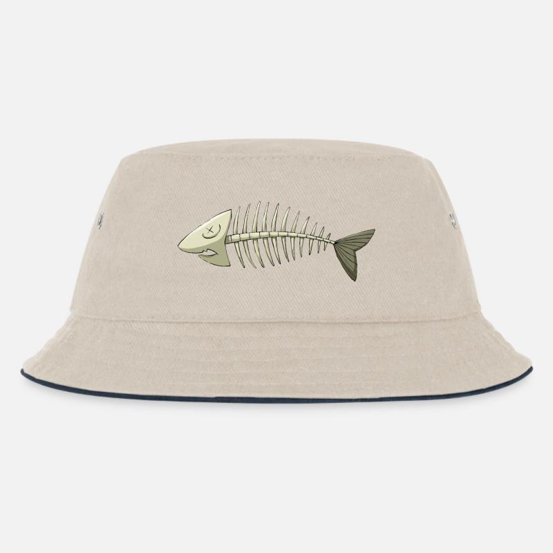 fischgräte - Kinder Bucket Hat - Natur/Navy