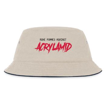 Rohe Pommes Against Acrylamid - Kinder Bucket Hat - Natur/Navy - Vorne