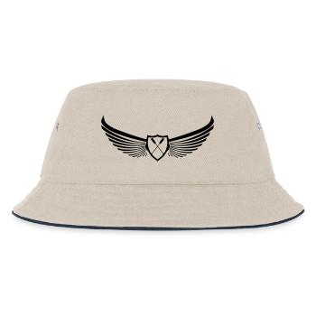 Drachenboot Emblem Banner Logo Paddel 1c - Kinder Bucket Hat - Natur/Navy - Vorne