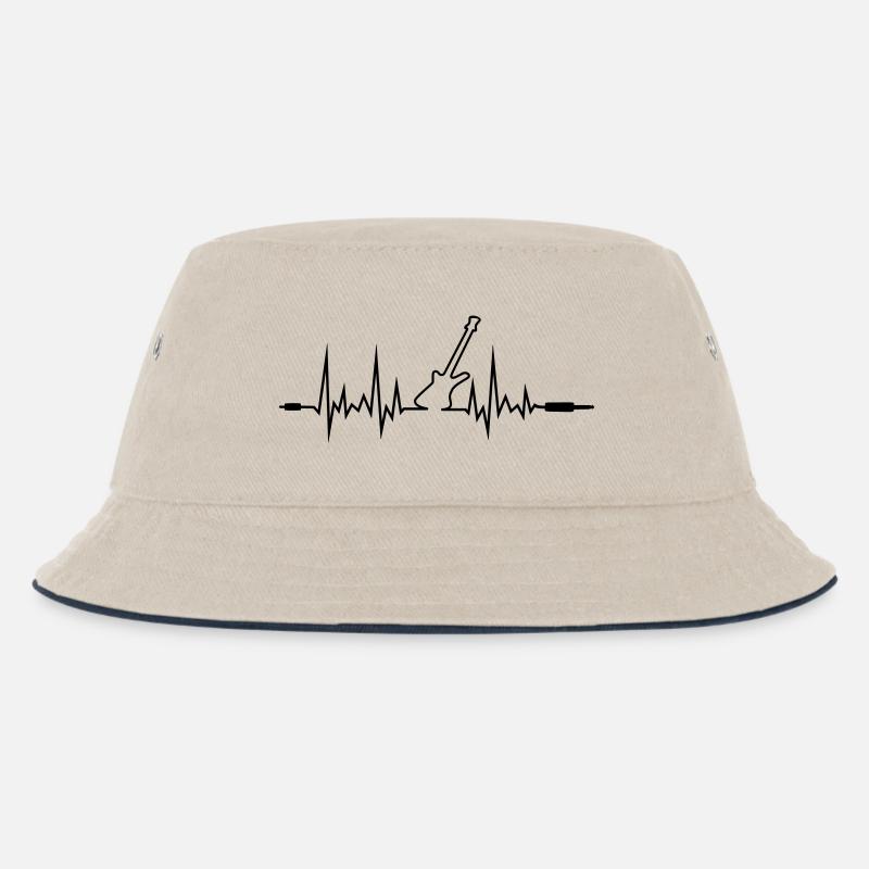 Wave Gitarre mit Klinkenstecker-Enden - Kinder Bucket Hat - Natur/Navy