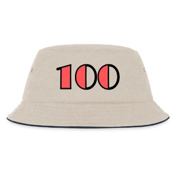 100. 100 YEARS. 100th ANNIVERSARY. HAPPY BIRTHDAY - Kids’ Bucket Hat - ecru/navy - Front